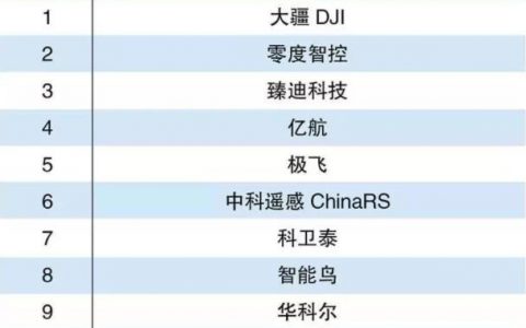 2020年無(wú)人機(jī)十大品牌排行榜TOP10